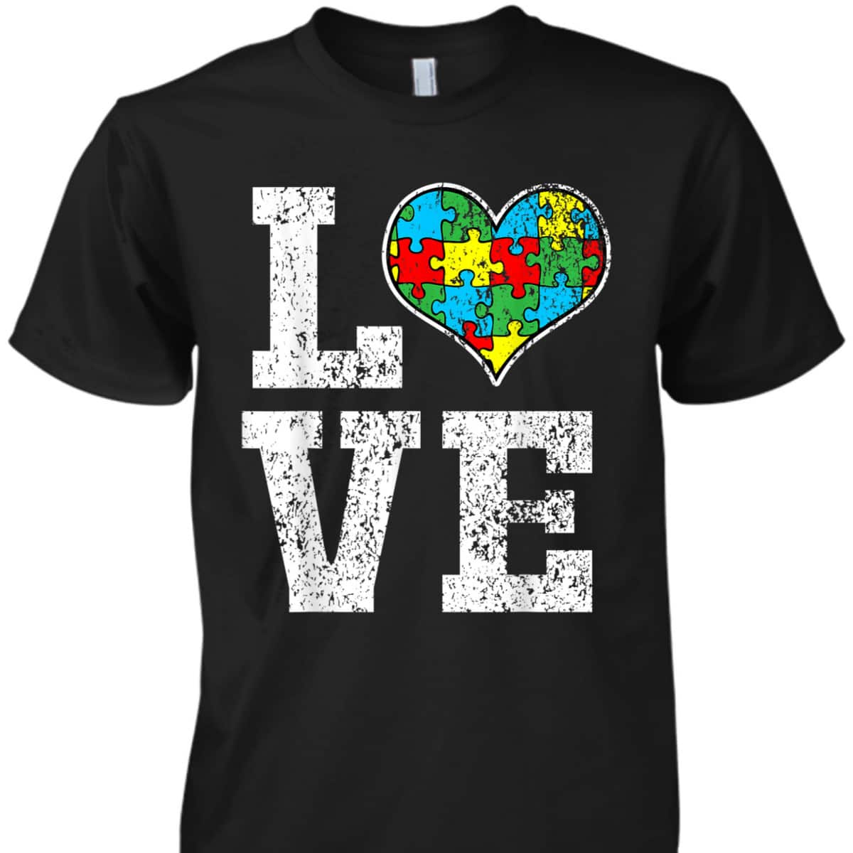 Autism Awareness For Kids Mom Dad Love Heart T-Shirt