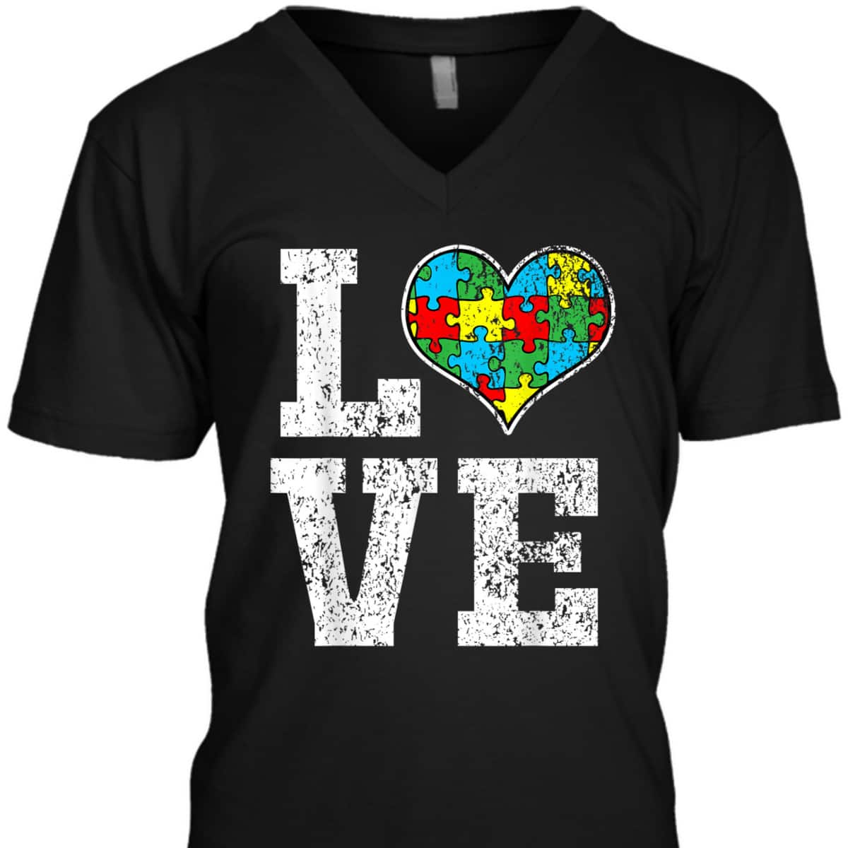 Autism Awareness For Kids Mom Dad Love Heart T-Shirt