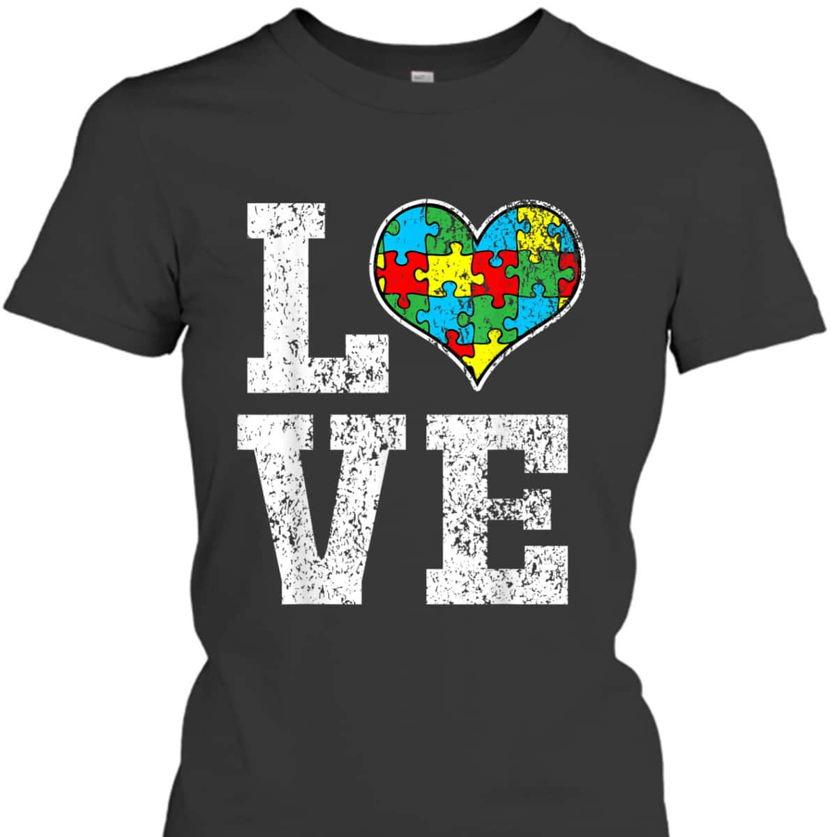 Autism Awareness For Kids Mom Dad Love Heart T-Shirt