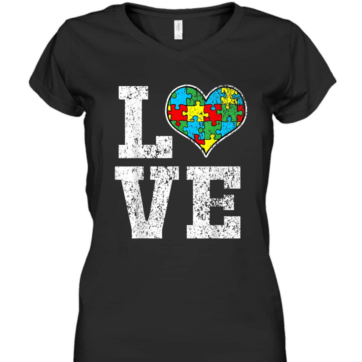 Autism Awareness For Kids Mom Dad Love Heart T-Shirt