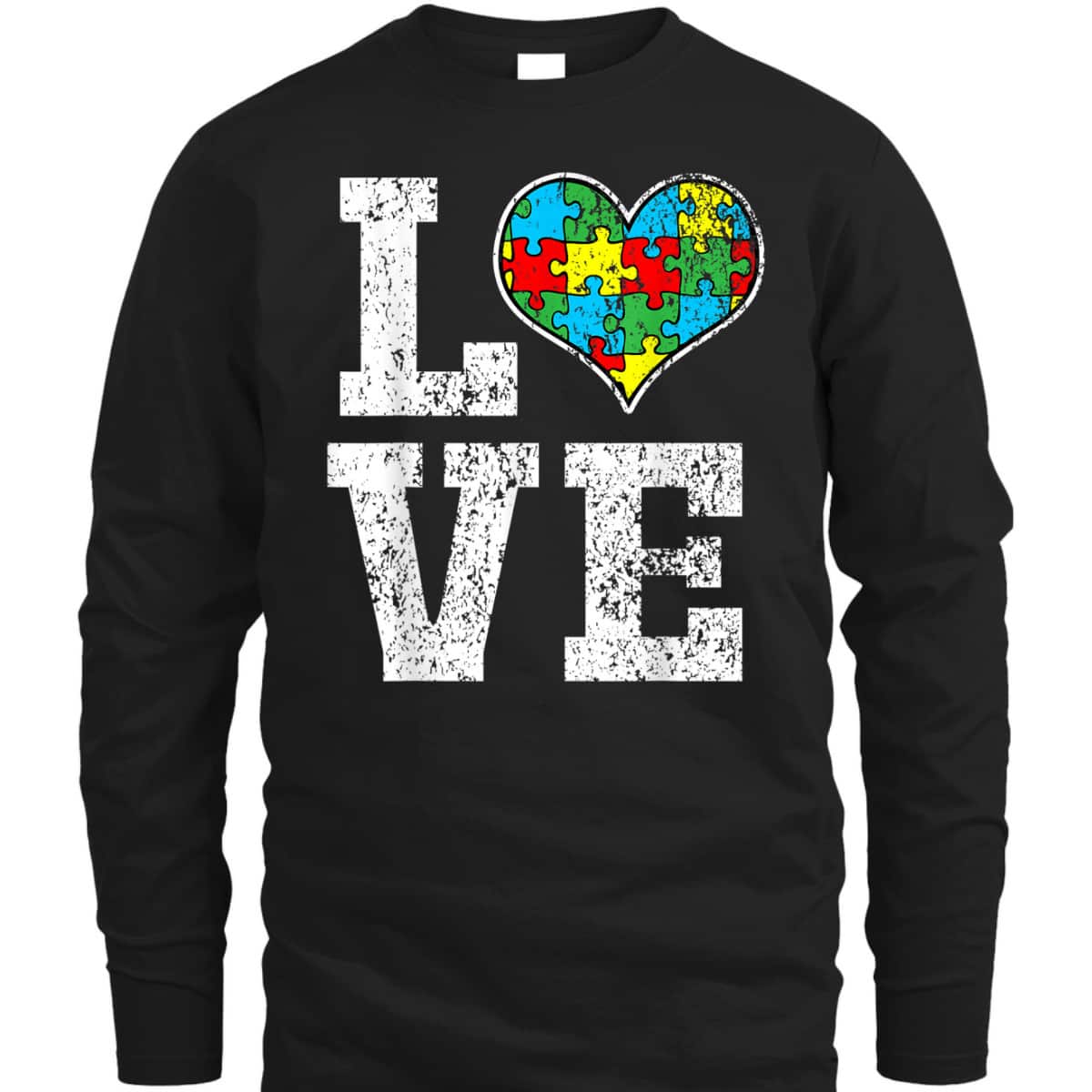 Autism Awareness For Kids Mom Dad Love Heart T-Shirt