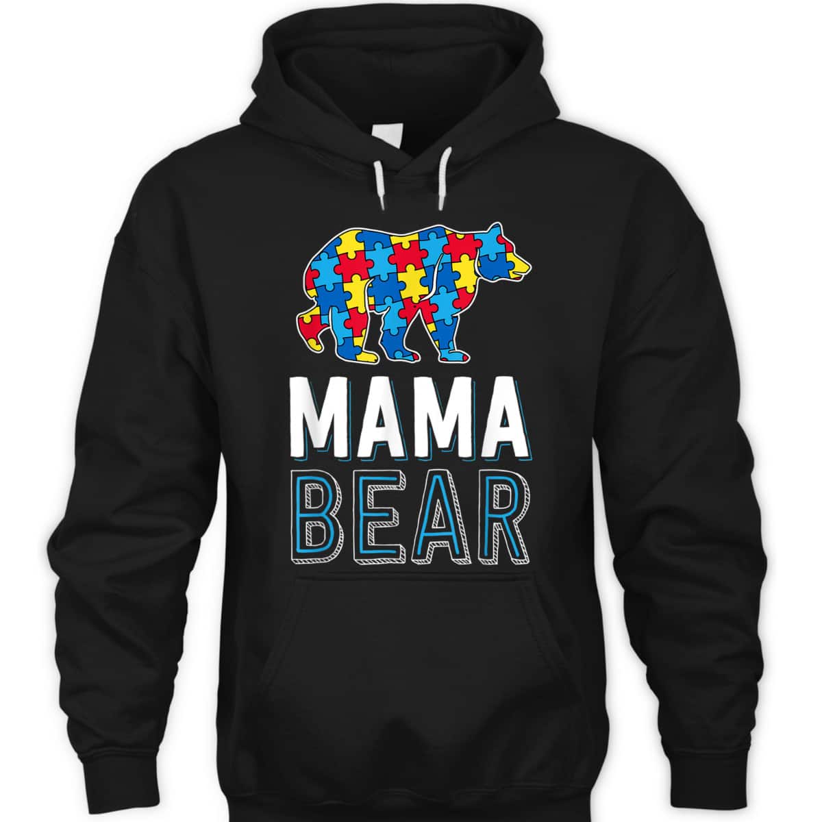 Mama Bear World Autism Awareness Day Family Puzzle Piece T-Shirt