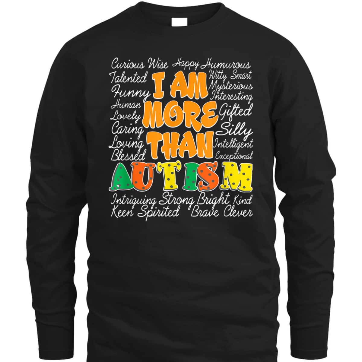 Word Cloud Puzzle Piece Inspirational Autism Awareness Gift T-Shirt