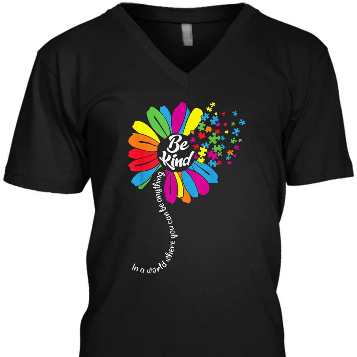 Autism Awareness Women Mom Kids Acceptance Sunflower Be Kind T-Shirt