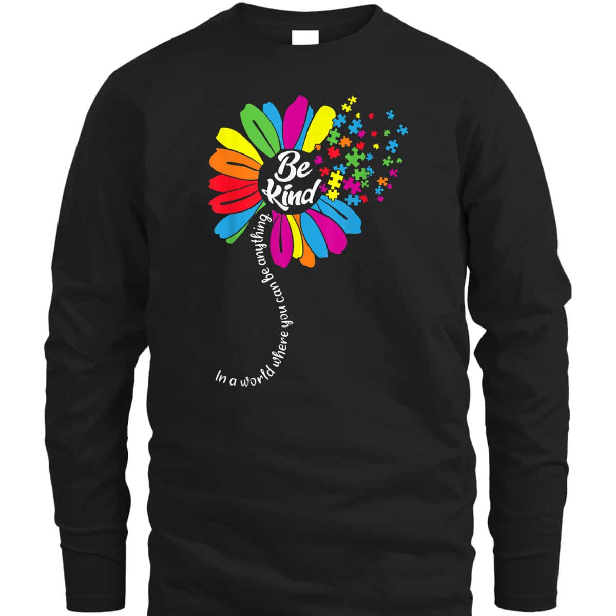 Autism Awareness Women Mom Kids Acceptance Sunflower Be Kind T-Shirt