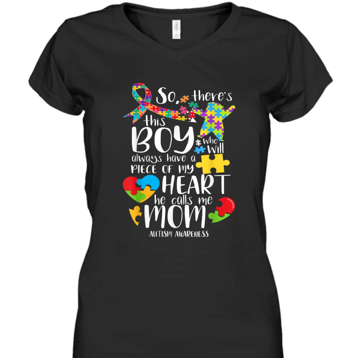 Autism Mom There's This Boy He Calls Me Mom Autism Awareness T-Shirt Autism Mom There's This Boy He Calls Me Mom Autism Awareness T-Shirt