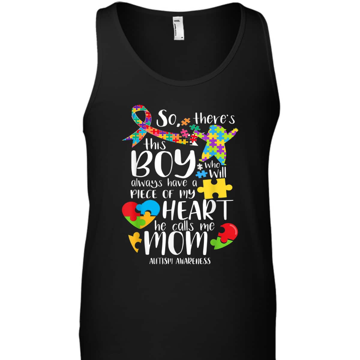 Autism Mom There's This Boy He Calls Me Mom Autism Awareness T-Shirt