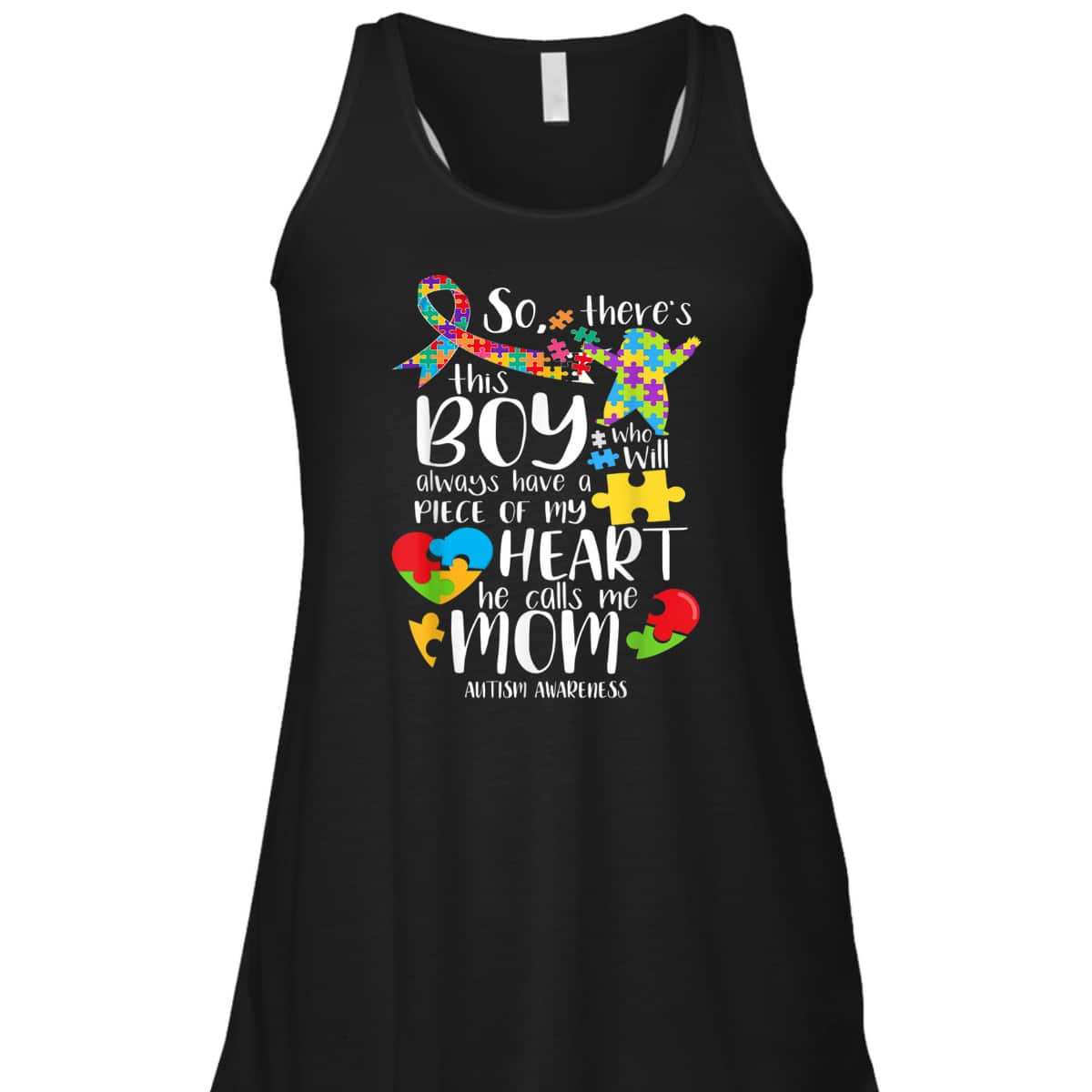 Autism Mom There's This Boy He Calls Me Mom Autism Awareness T-Shirt