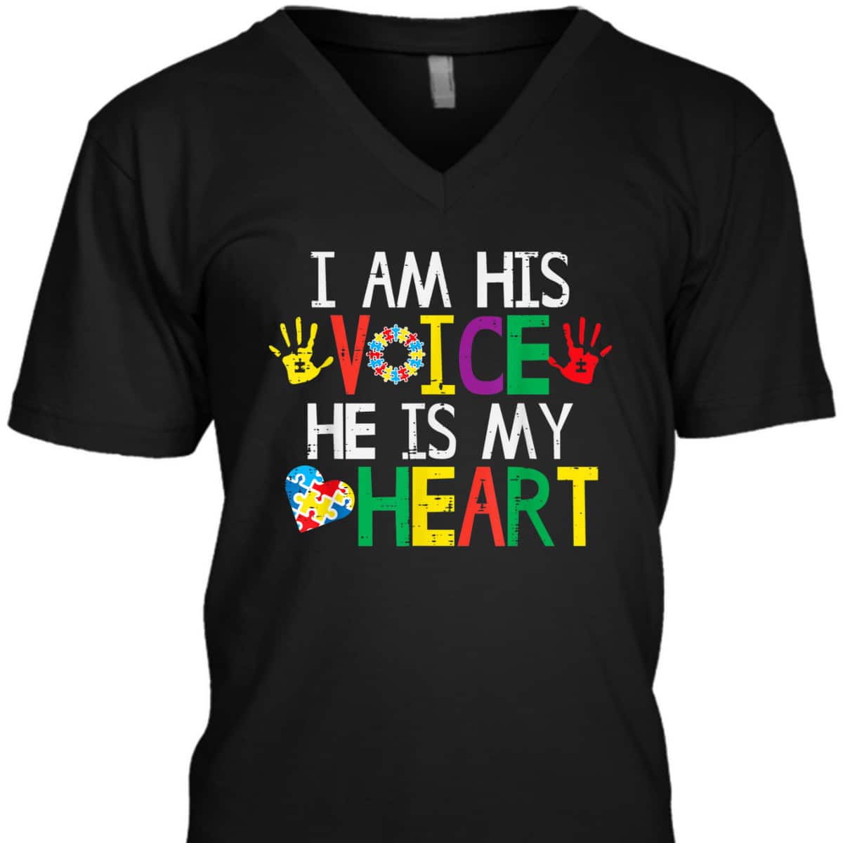 I Am His Voice He Is My Heart Autism Awareness Mom Women Dad T-Shirt I Am His Voice He Is My Heart Autism Awareness Mom Women Dad T-Shirt