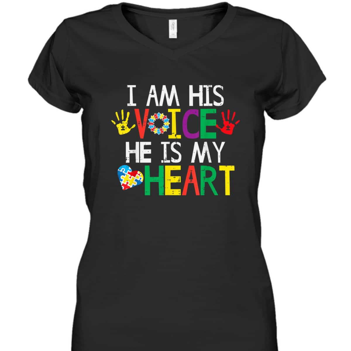 I Am His Voice He Is My Heart Autism Awareness Mom Women Dad T-Shirt I Am His Voice He Is My Heart Autism Awareness Mom Women Dad T-Shirt