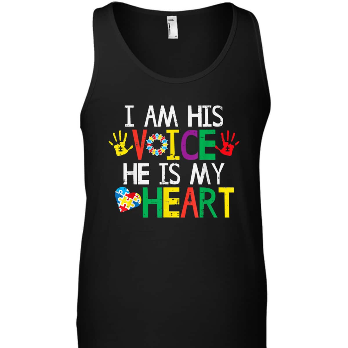 I Am His Voice He Is My Heart Autism Awareness Mom Women Dad T-Shirt I Am His Voice He Is My Heart Autism Awareness Mom Women Dad T-Shirt