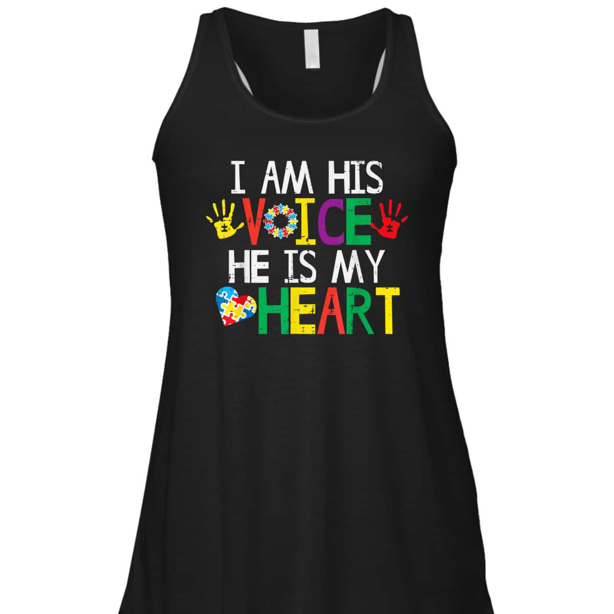 I Am His Voice He Is My Heart Autism Awareness Mom Women Dad T-Shirt I Am His Voice He Is My Heart Autism Awareness Mom Women Dad T-Shirt