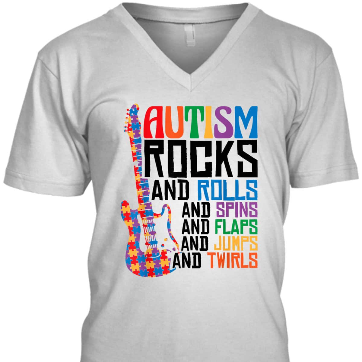 Autism Awareness Guitar T-Shirt Autism Awareness Guitar T-Shirt