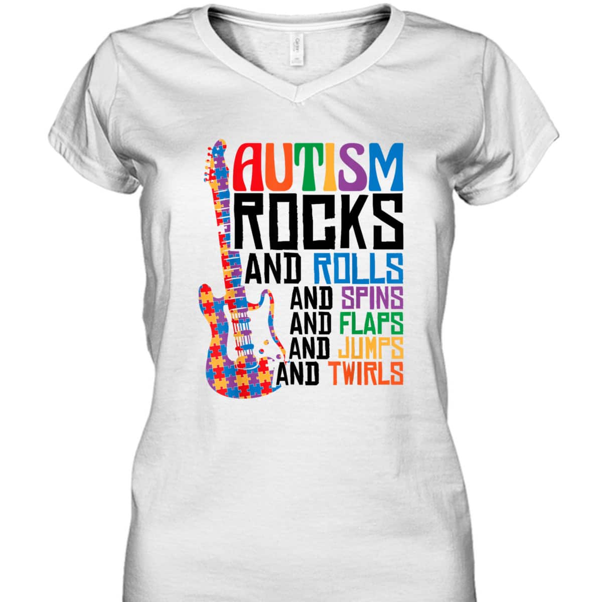 Autism Awareness Guitar T-Shirt Autism Awareness Guitar T-Shirt