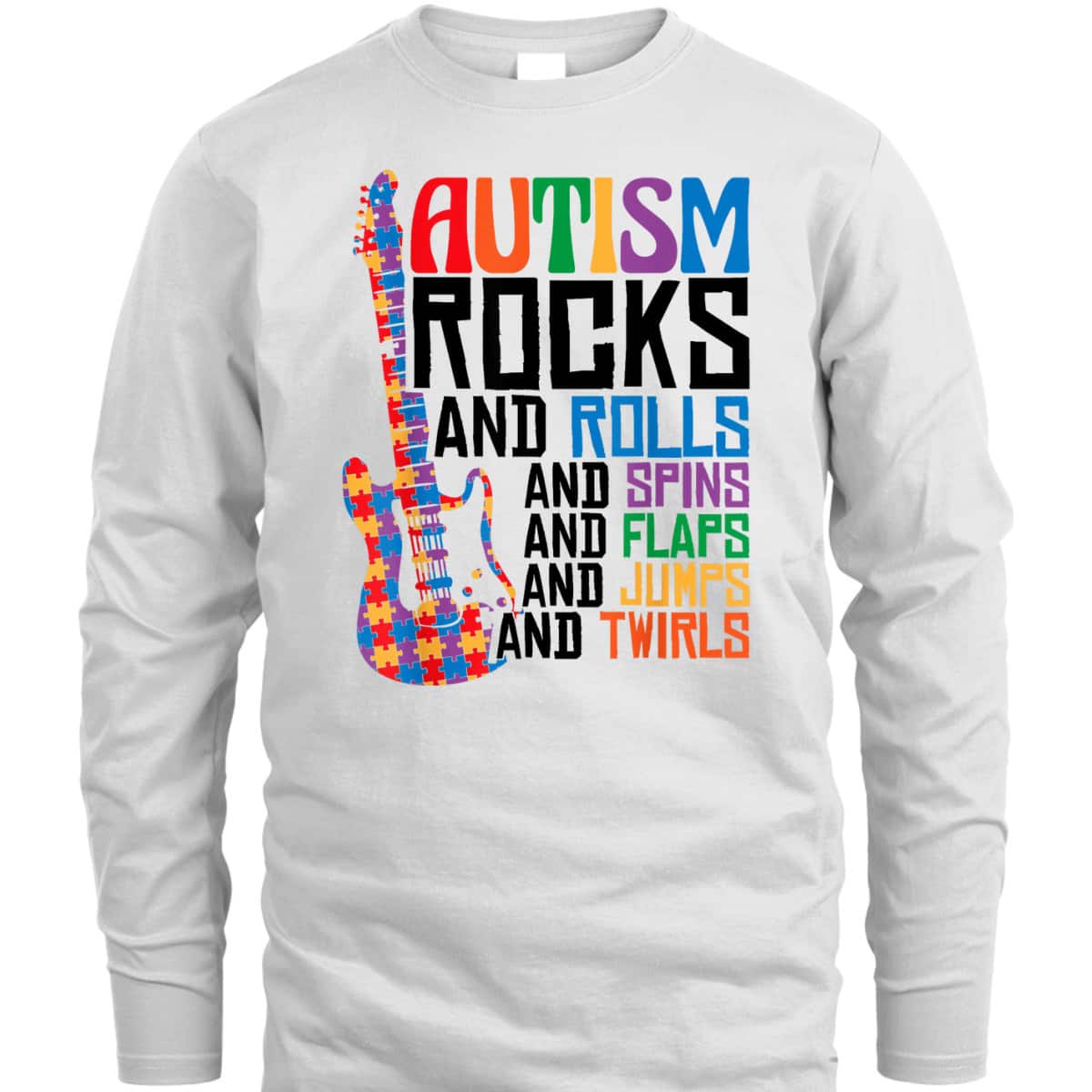 Autism Awareness Guitar T-Shirt Autism Awareness Guitar T-Shirt