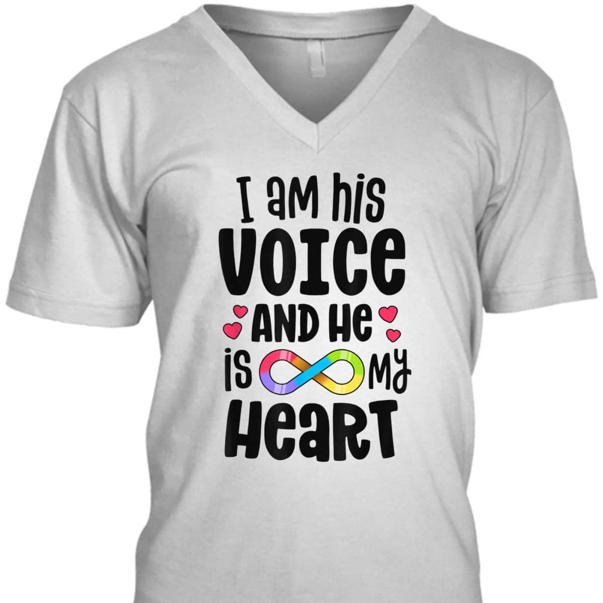Nonverbal Autism Autistic Mom Acceptance I Am His Voice T-Shirt
