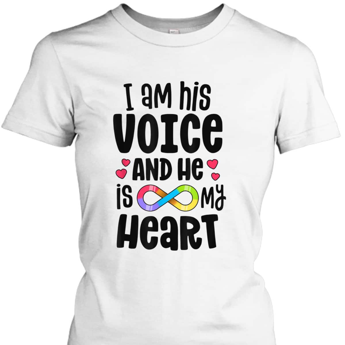 Nonverbal Autism Autistic Mom Acceptance I Am His Voice T-Shirt Nonverbal Autism Autistic Mom Acceptance I Am His Voice T-Shirt