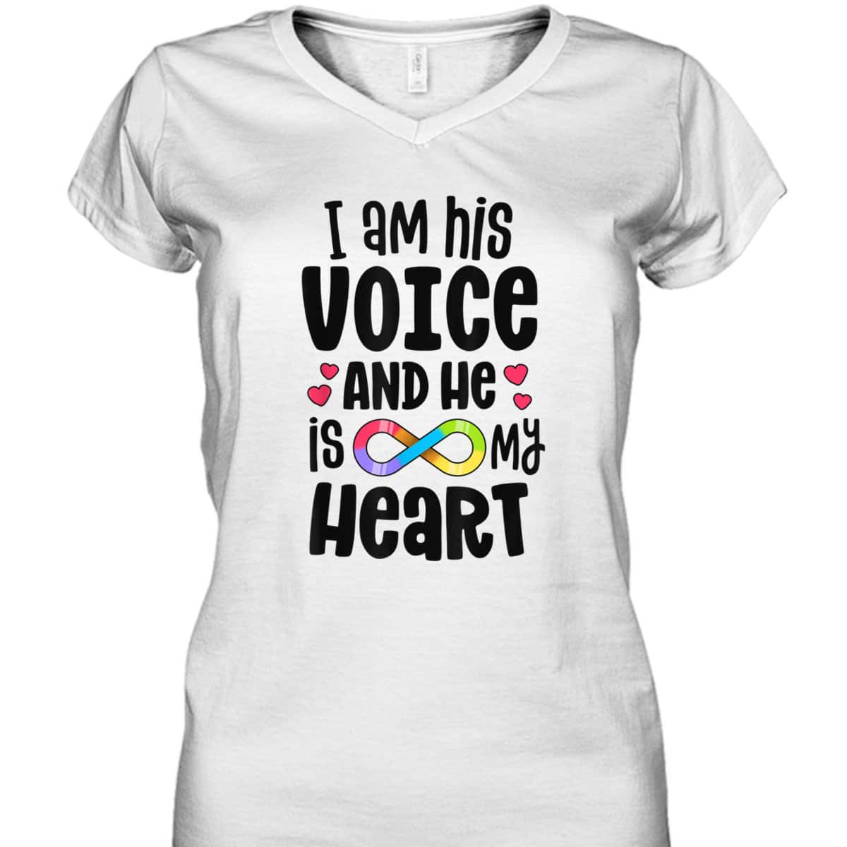 Nonverbal Autism Autistic Mom Acceptance I Am His Voice T-Shirt