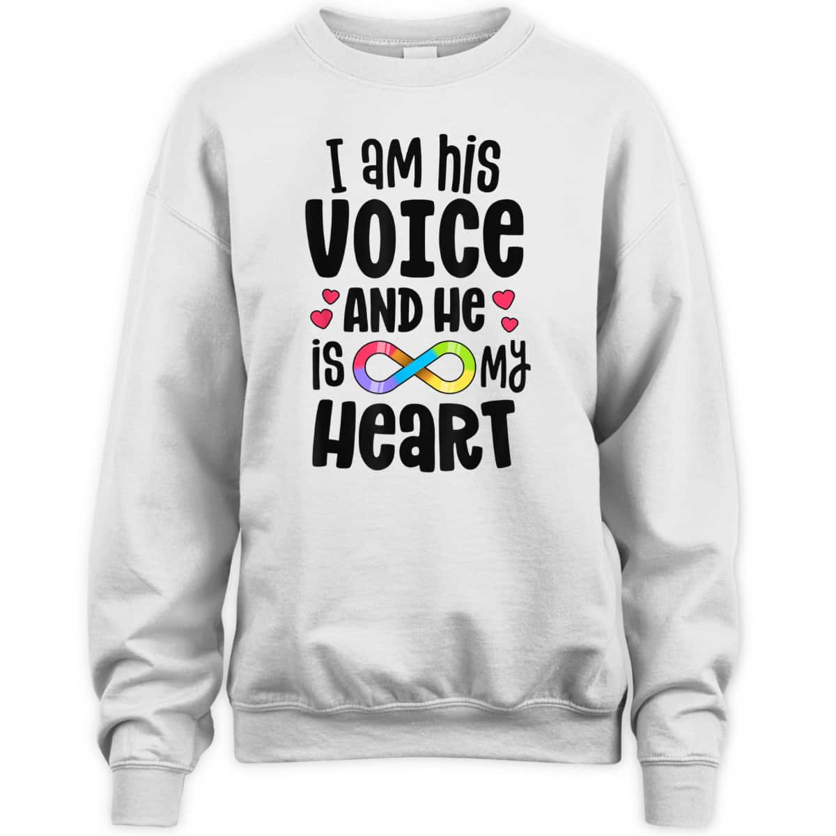 Nonverbal Autism Autistic Mom Acceptance I Am His Voice T-Shirt
