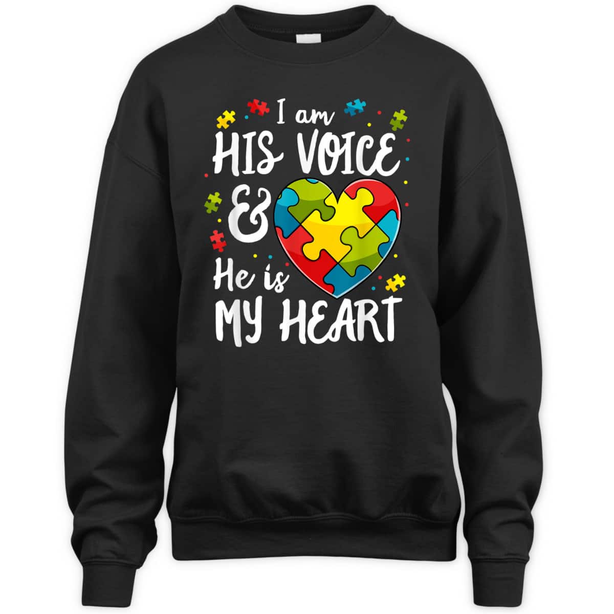 I Am His Voice He Is My Heart Autism Awareness For Mom Dad T-Shirt I Am His Voice He Is My Heart Autism Awareness For Mom Dad T-Shirt