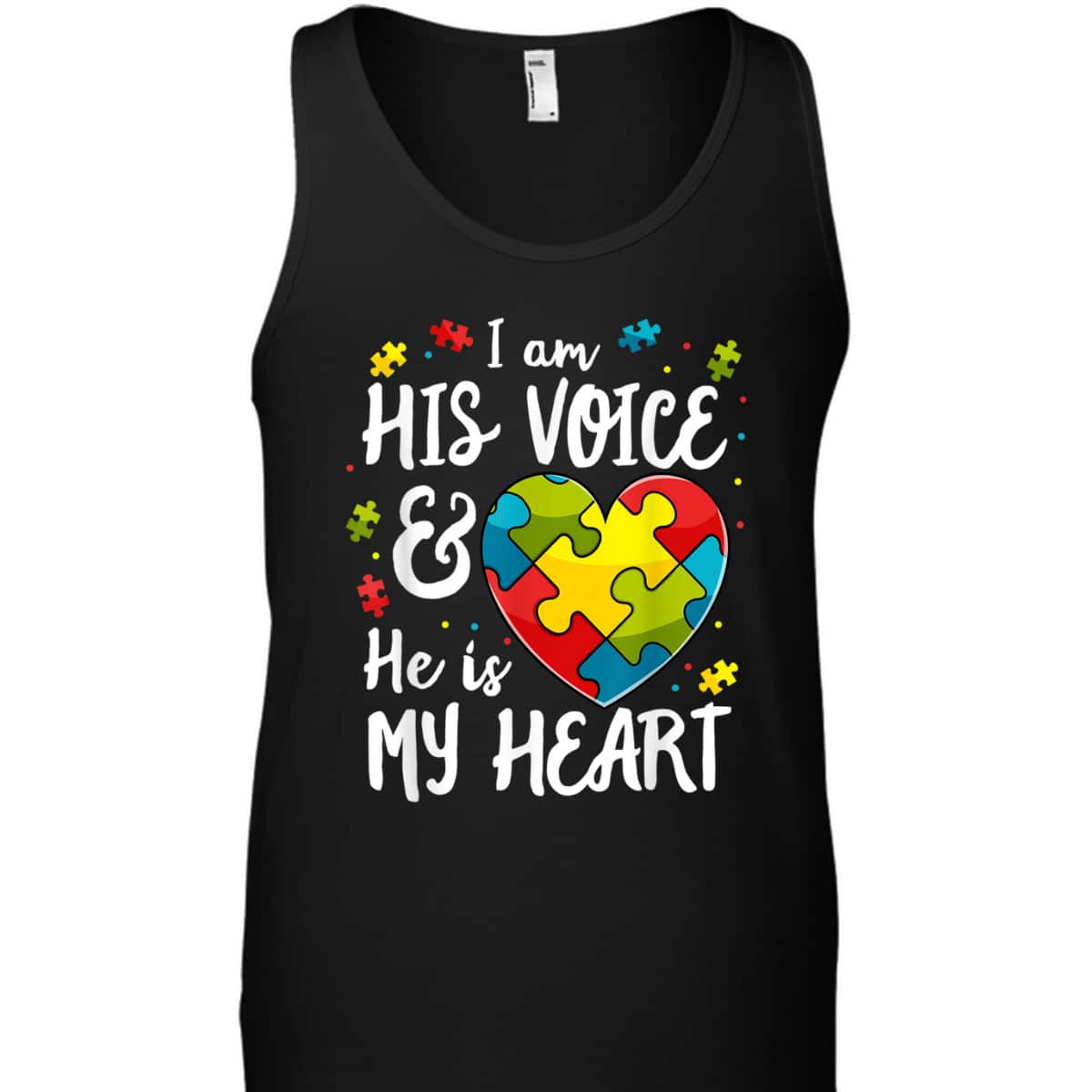 I Am His Voice He Is My Heart Autism Awareness For Mom Dad T-Shirt I Am His Voice He Is My Heart Autism Awareness For Mom Dad T-Shirt