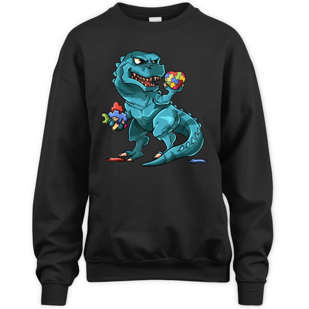 Autism Awareness Dinosaur T-Rex Heart Puzzle Pieces T-Shirt Autism Awareness Dinosaur T-Rex Heart Puzzle Pieces T-Shirt
