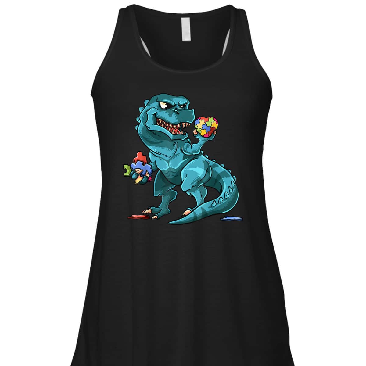 Autism Awareness Dinosaur T-Rex Heart Puzzle Pieces T-Shirt Autism Awareness Dinosaur T-Rex Heart Puzzle Pieces T-Shirt