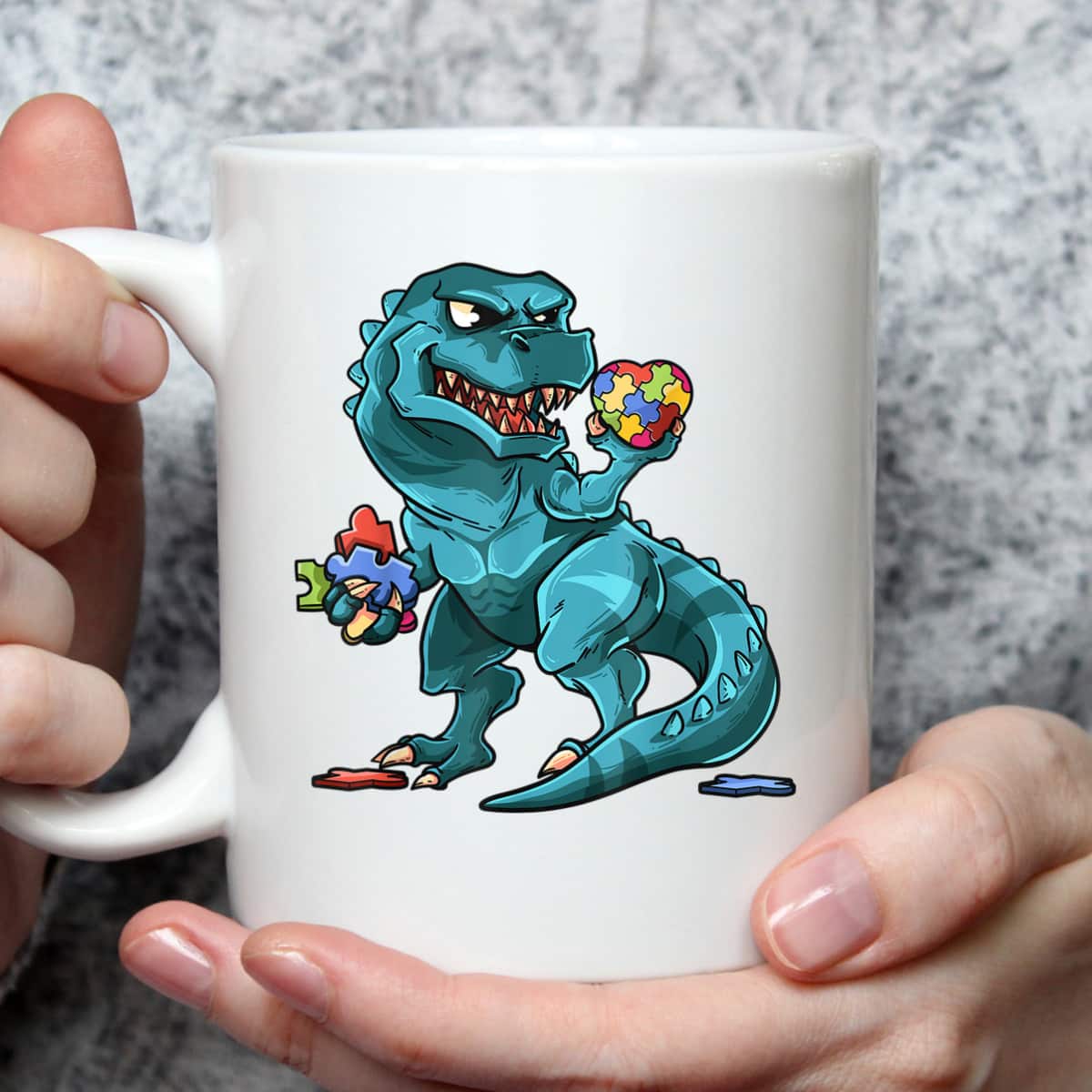 Autism Awareness Dinosaur T-Rex Heart Puzzle Pieces T-Shirt Autism Awareness Dinosaur T-Rex Heart Puzzle Pieces T-Shirt