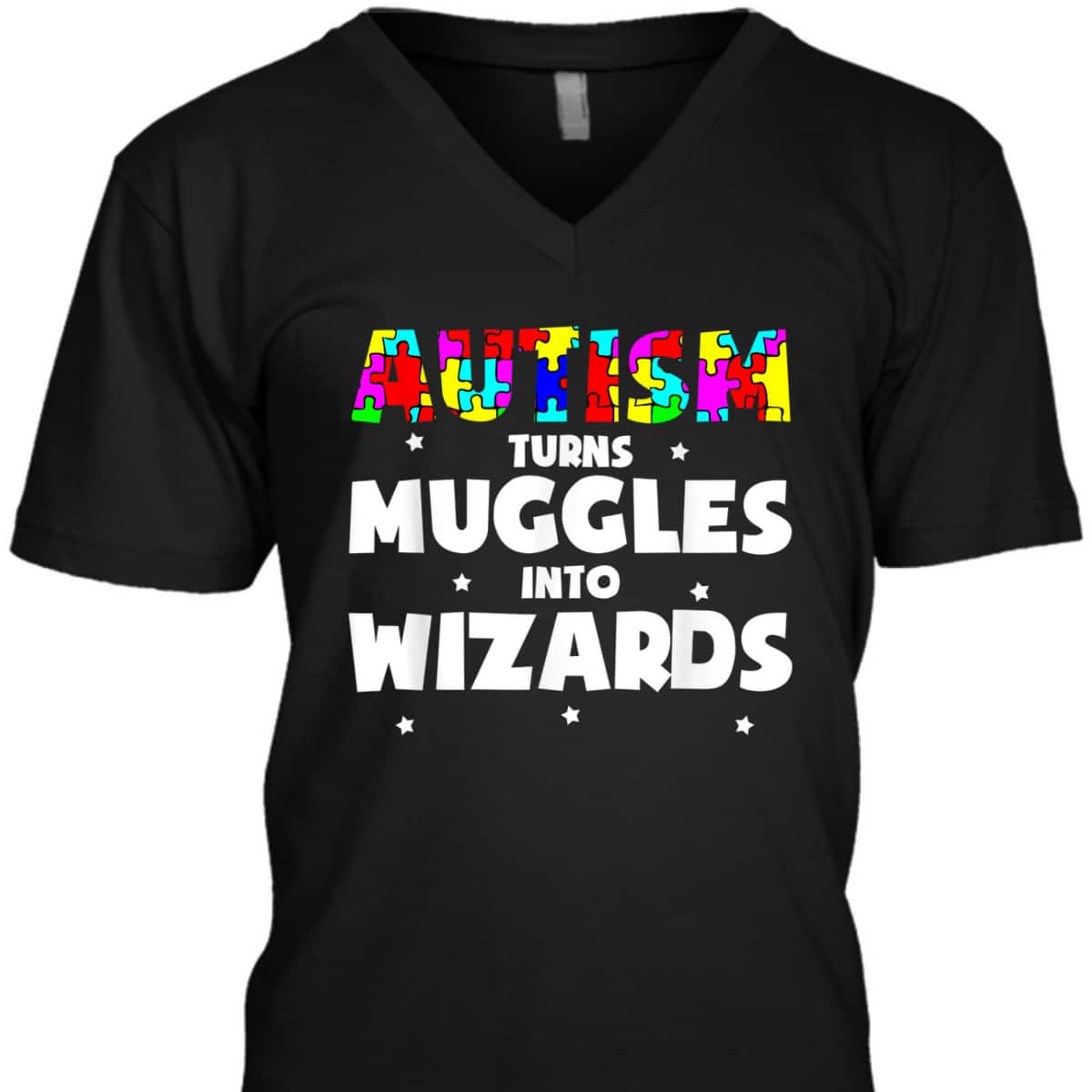Autism Turns Muggles In To Wizards Autism Awareness Puzzle T-Shirt Autism Turns Muggles In To Wizards Autism Awareness Puzzle T-Shirt