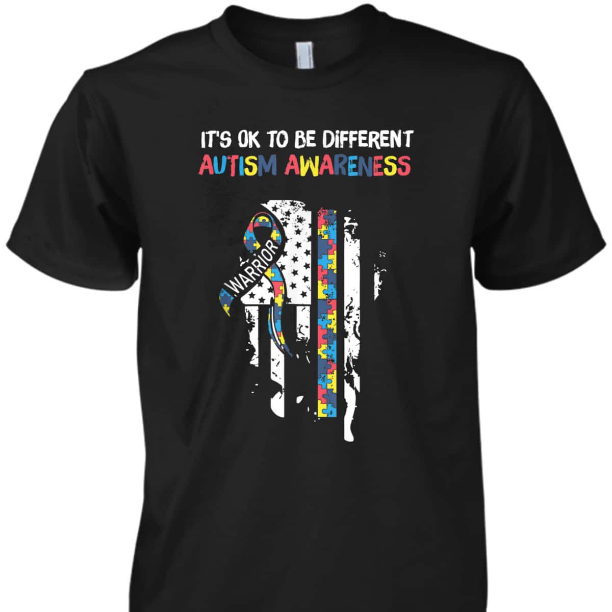 It's Ok To Be Different USA Flag Autism Awareness Autistic T-Shirt It's Ok To Be Different USA Flag Autism Awareness Autistic T-Shirt