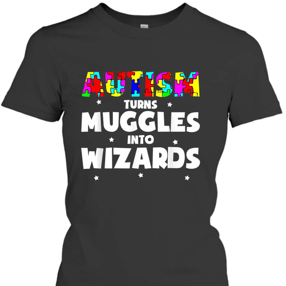 Autism Turns Muggles In To Wizards Autism Awareness Puzzle T-Shirt