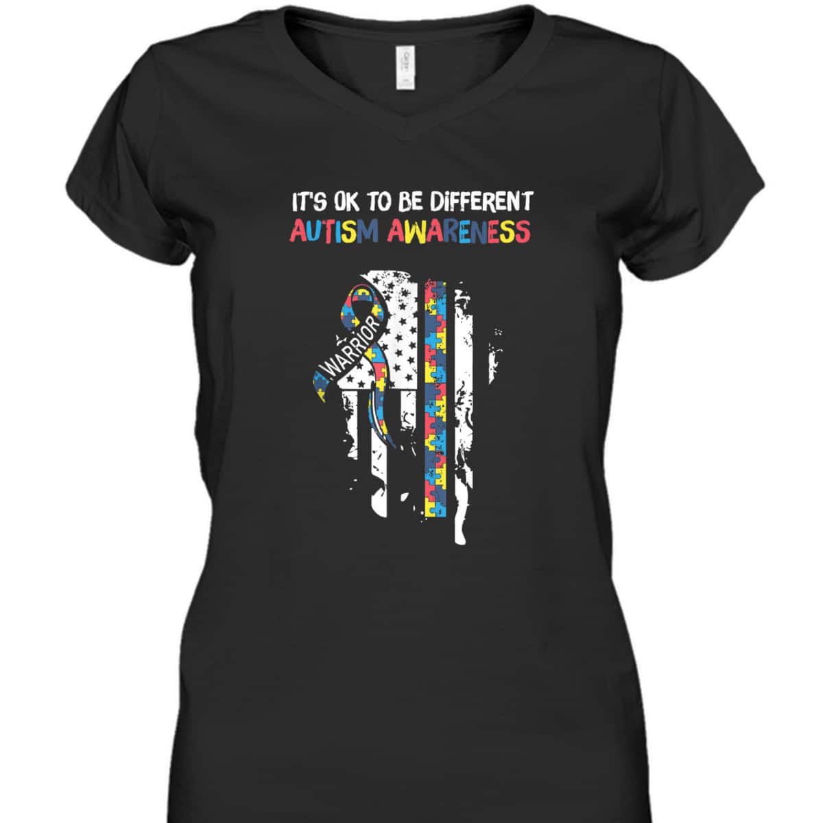 It's Ok To Be Different USA Flag Autism Awareness Autistic T-Shirt It's Ok To Be Different USA Flag Autism Awareness Autistic T-Shirt