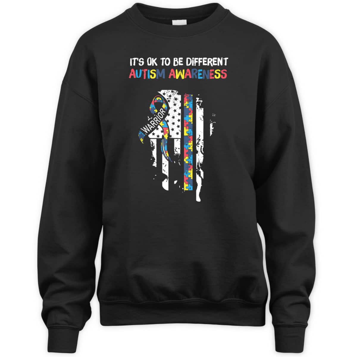 It's Ok To Be Different USA Flag Autism Awareness Autistic T-Shirt