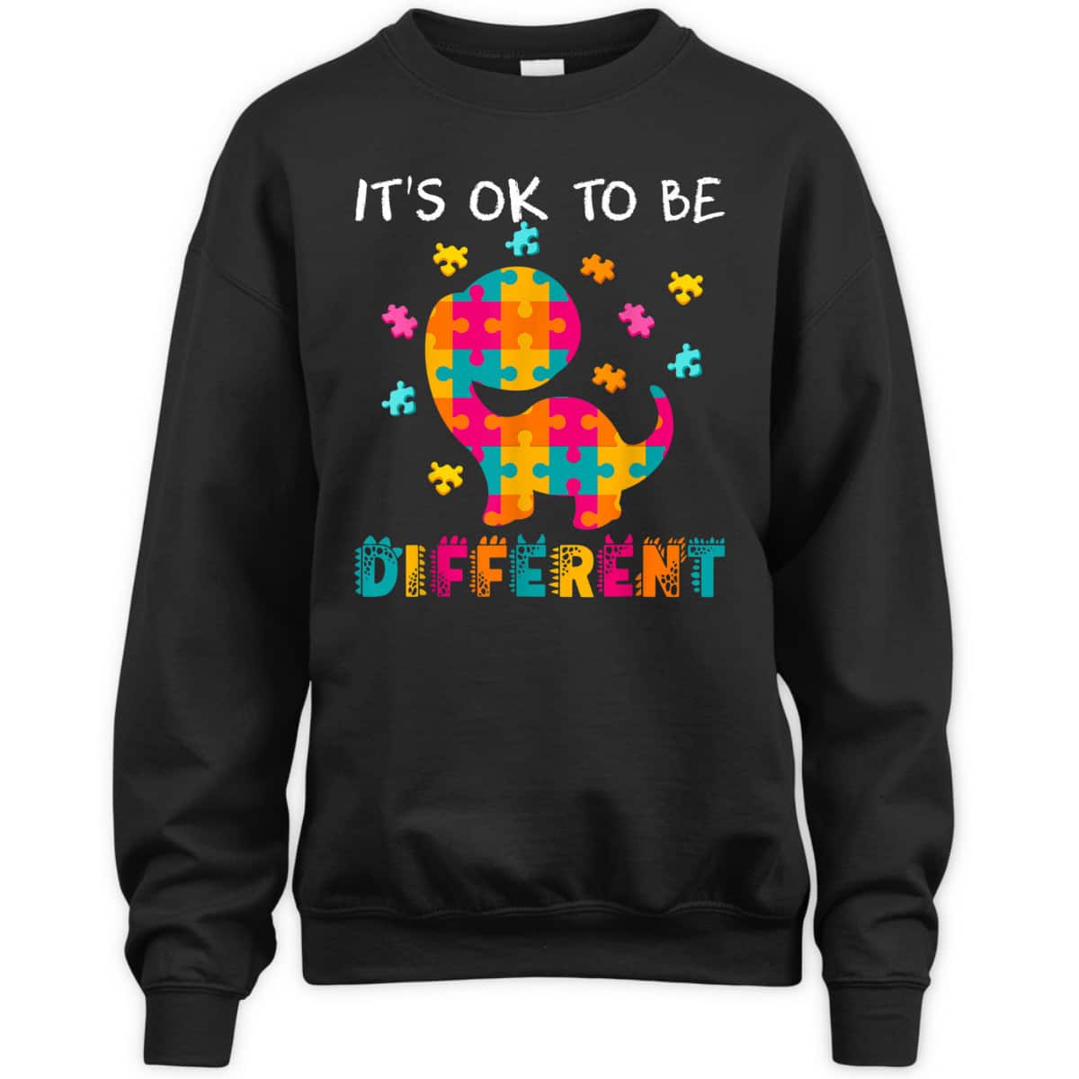OK TO BE DIFFERENT Dinosaur Autism Awareness Month T-Shirt