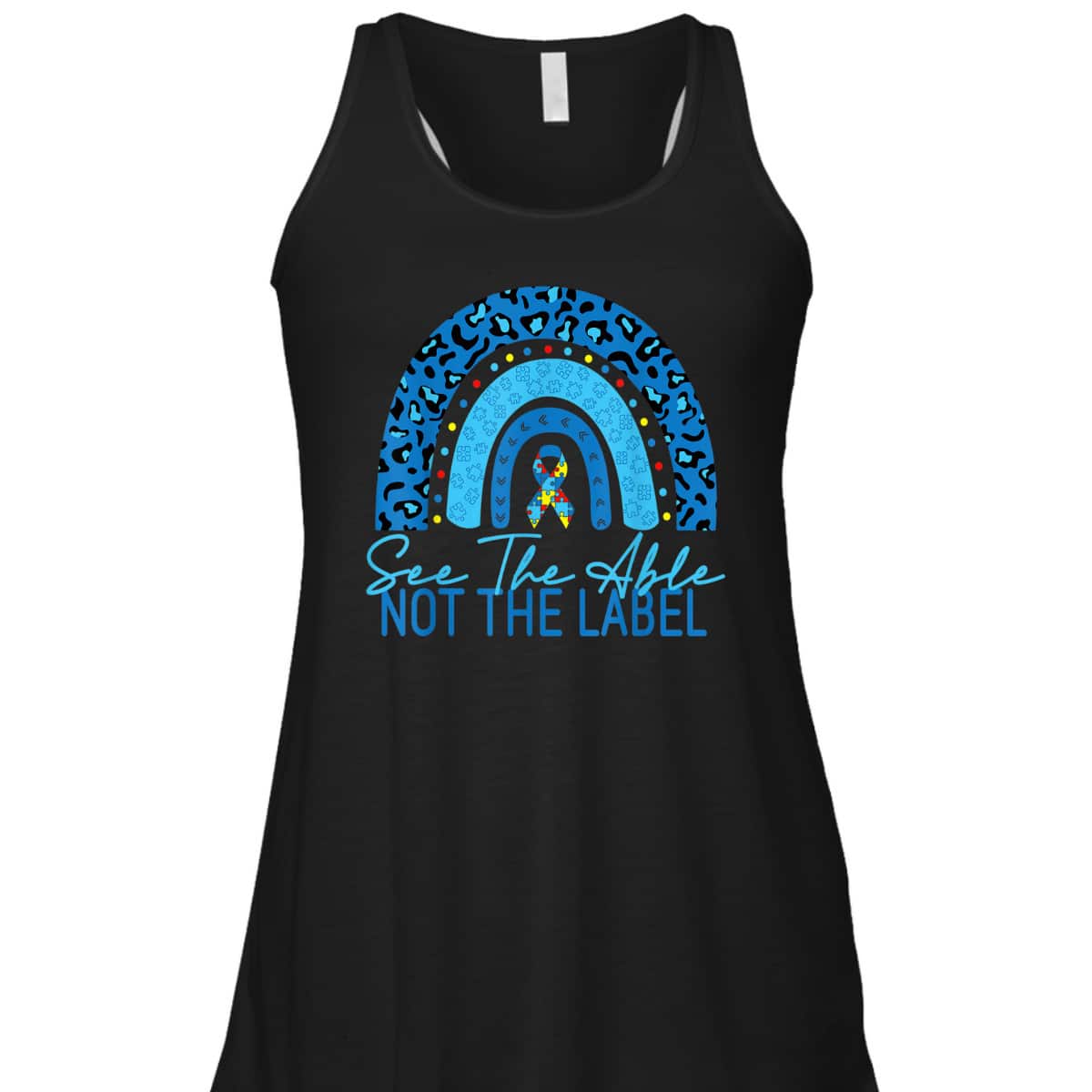 See The Able Not The Label Autism Awareness Puzzle Rainbow T-Shirt