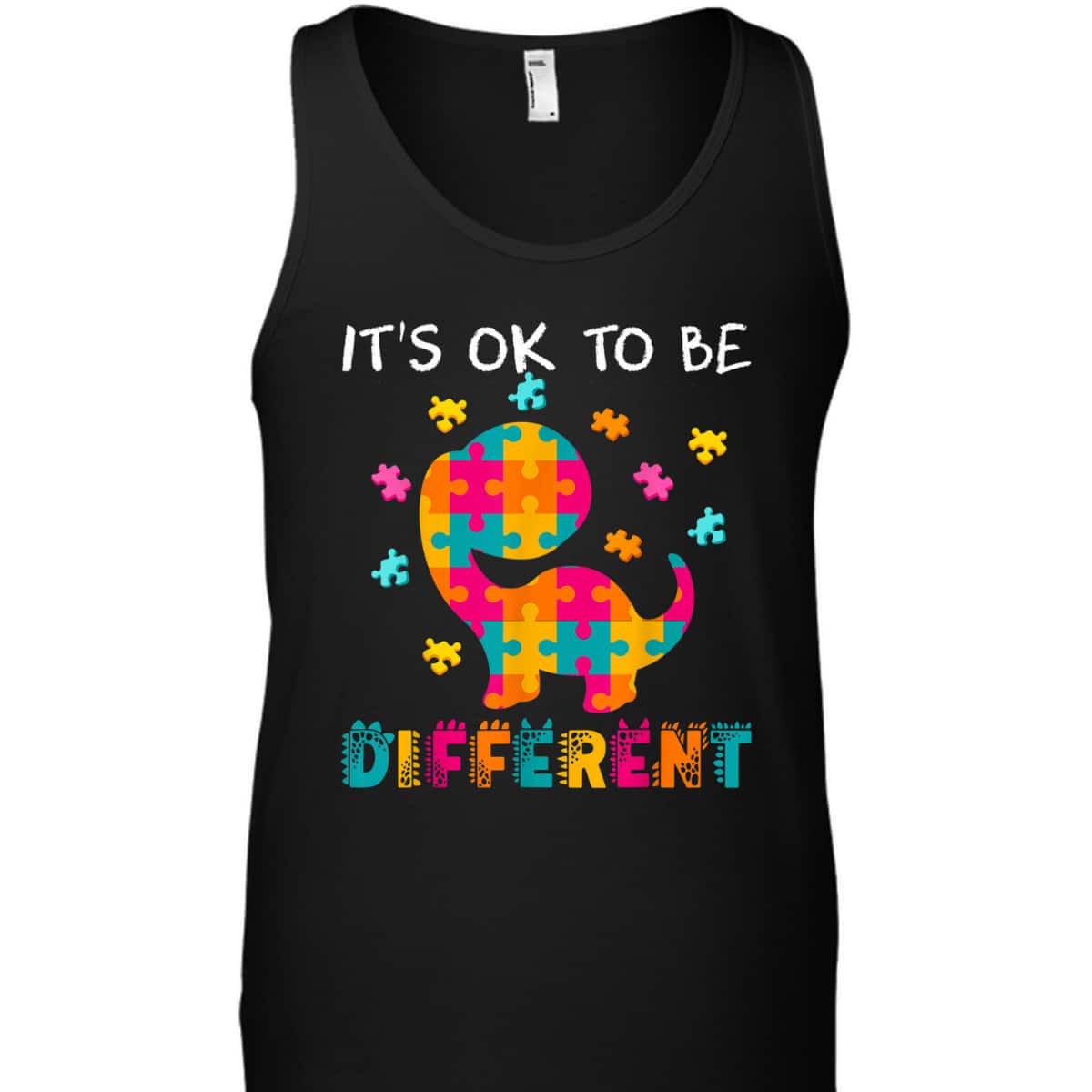 OK TO BE DIFFERENT Dinosaur Autism Awareness Month T-Shirt