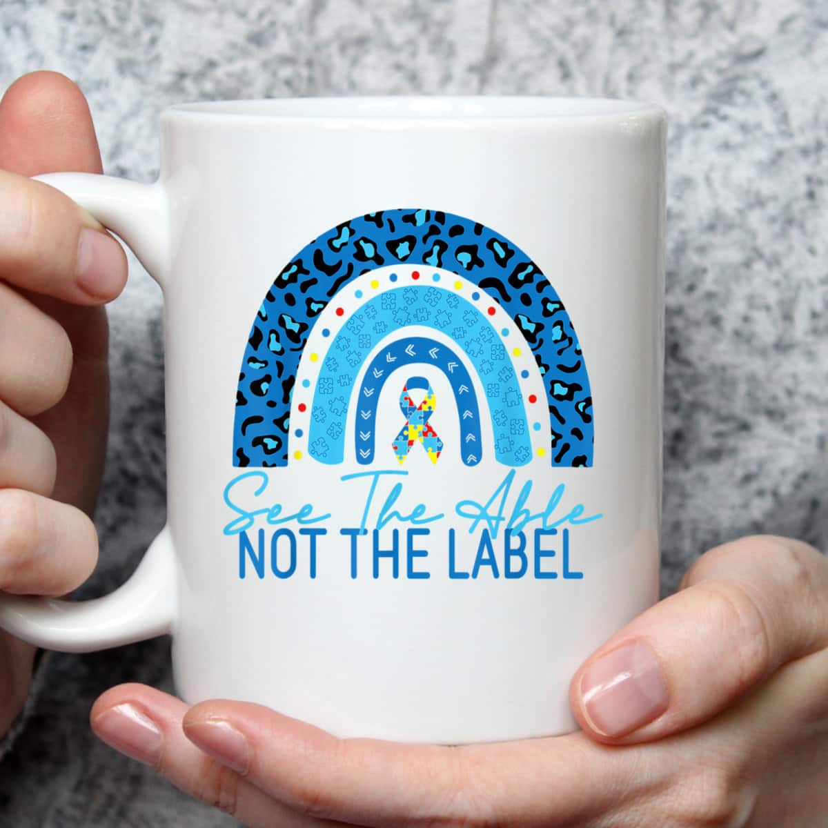 See The Able Not The Label Autism Awareness Puzzle Rainbow T-Shirt