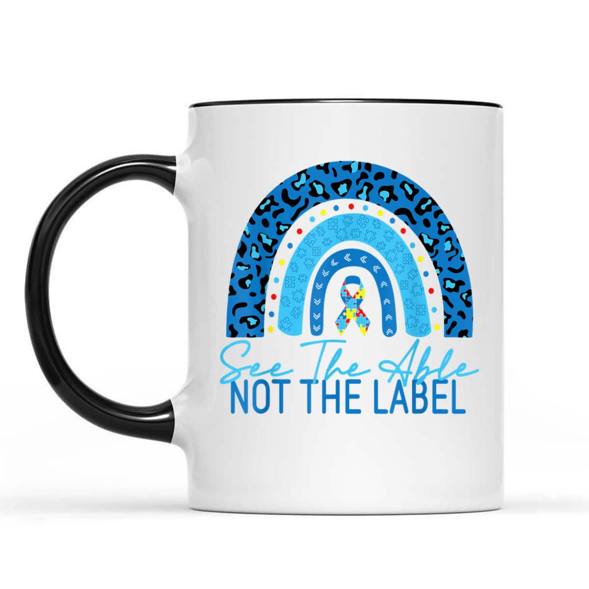 See The Able Not The Label Autism Awareness Puzzle Rainbow T-Shirt See The Able Not The Label Autism Awareness Puzzle Rainbow T-Shirt