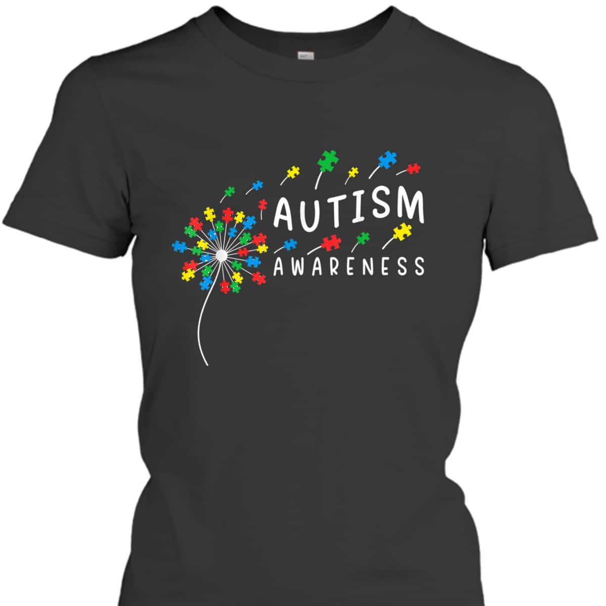 Dandelion Puzzle Piece Cool Autism Boys Girls Kids Women T-Shirt