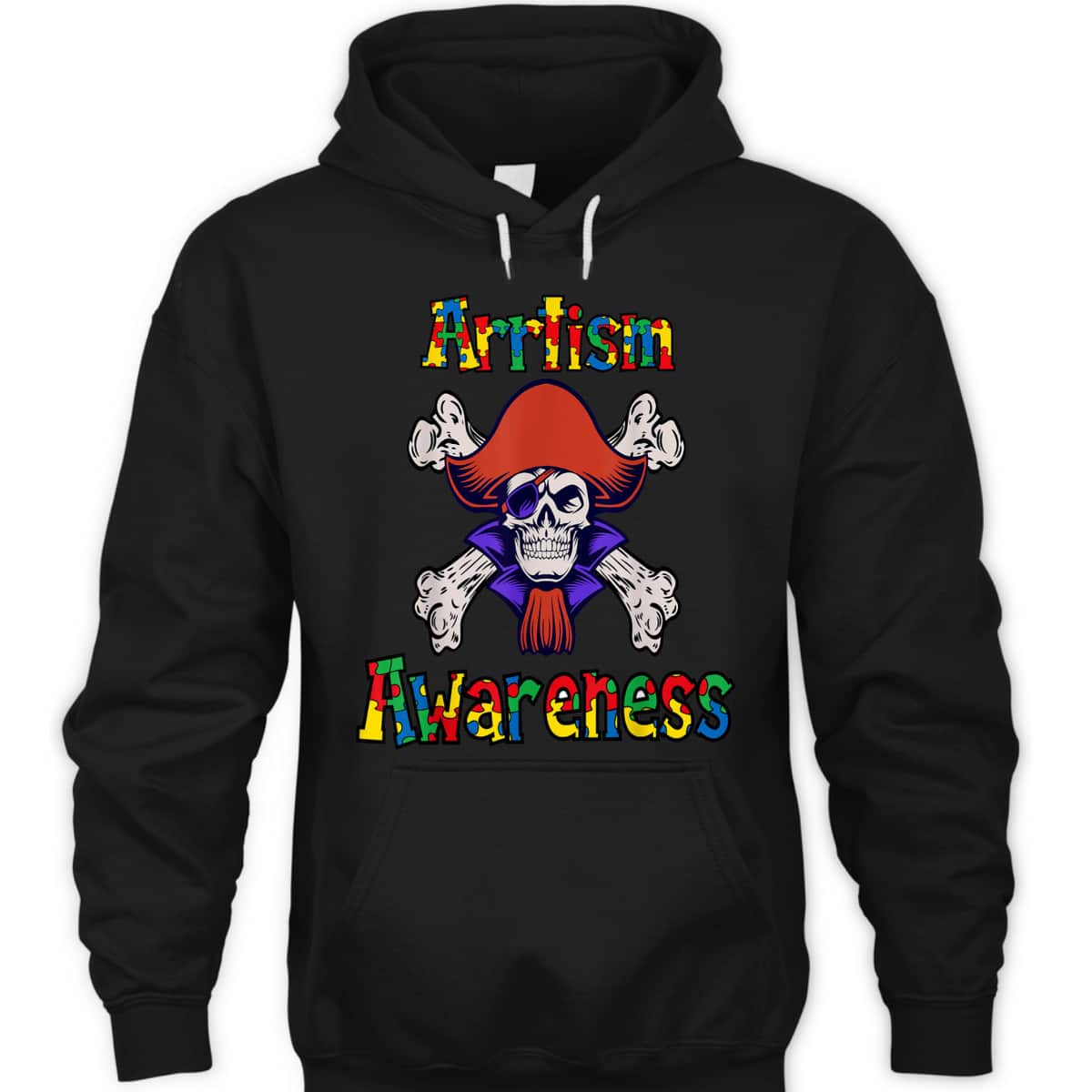 Pirate Skull Autism Awareness Puzzle Piece Boys T-Shirt