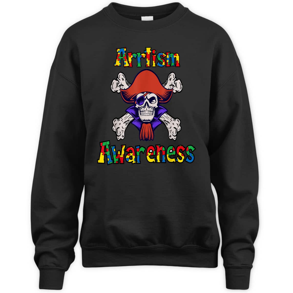 Pirate Skull Autism Awareness Puzzle Piece Boys T-Shirt