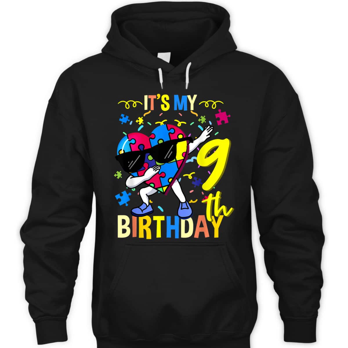 Its My 9th Birthday Dabbing Autism Puzzle T-Shirt