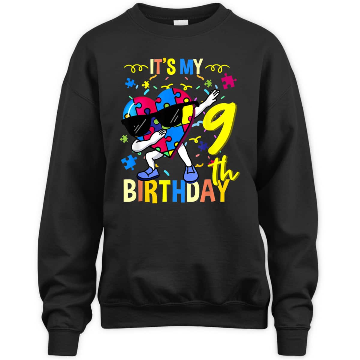 Its My 9th Birthday Dabbing Autism Puzzle T-Shirt Its My 9th Birthday Dabbing Autism Puzzle T-Shirt