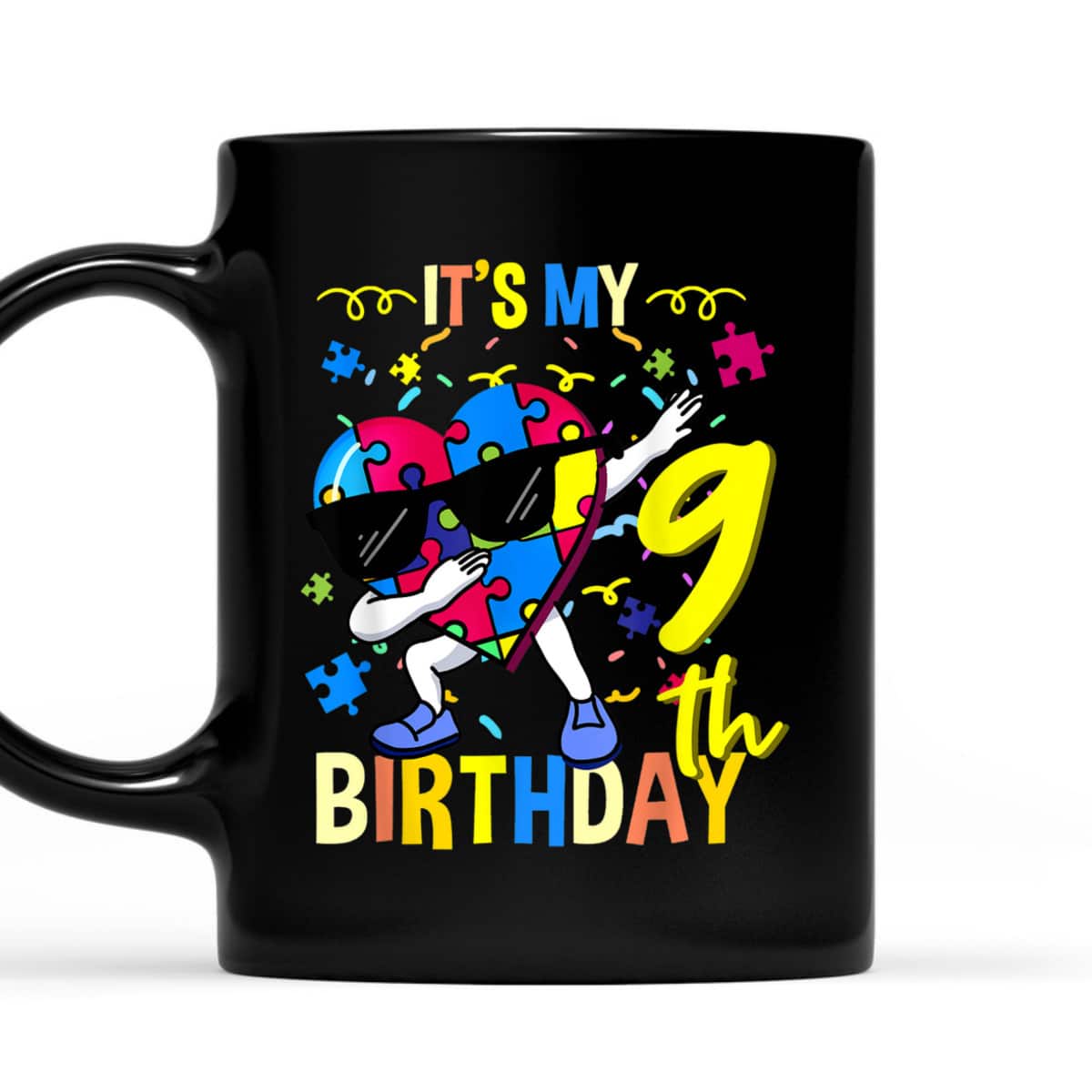 Its My 9th Birthday Dabbing Autism Puzzle T-Shirt