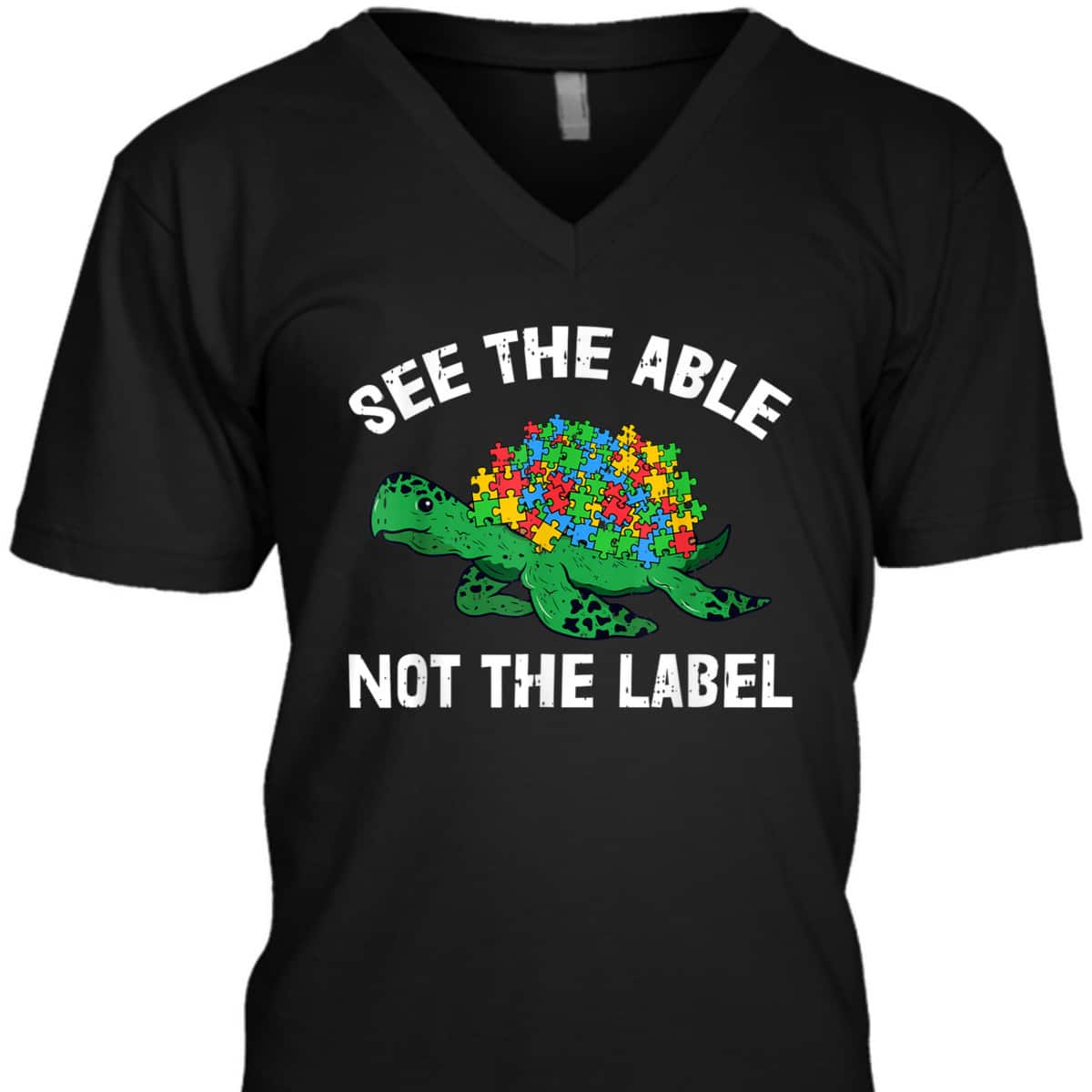 See The Able Not The Label Autism Awareness Kids Sea Turtle T-Shirt See The Able Not The Label Autism Awareness Kids Sea Turtle T-Shirt
