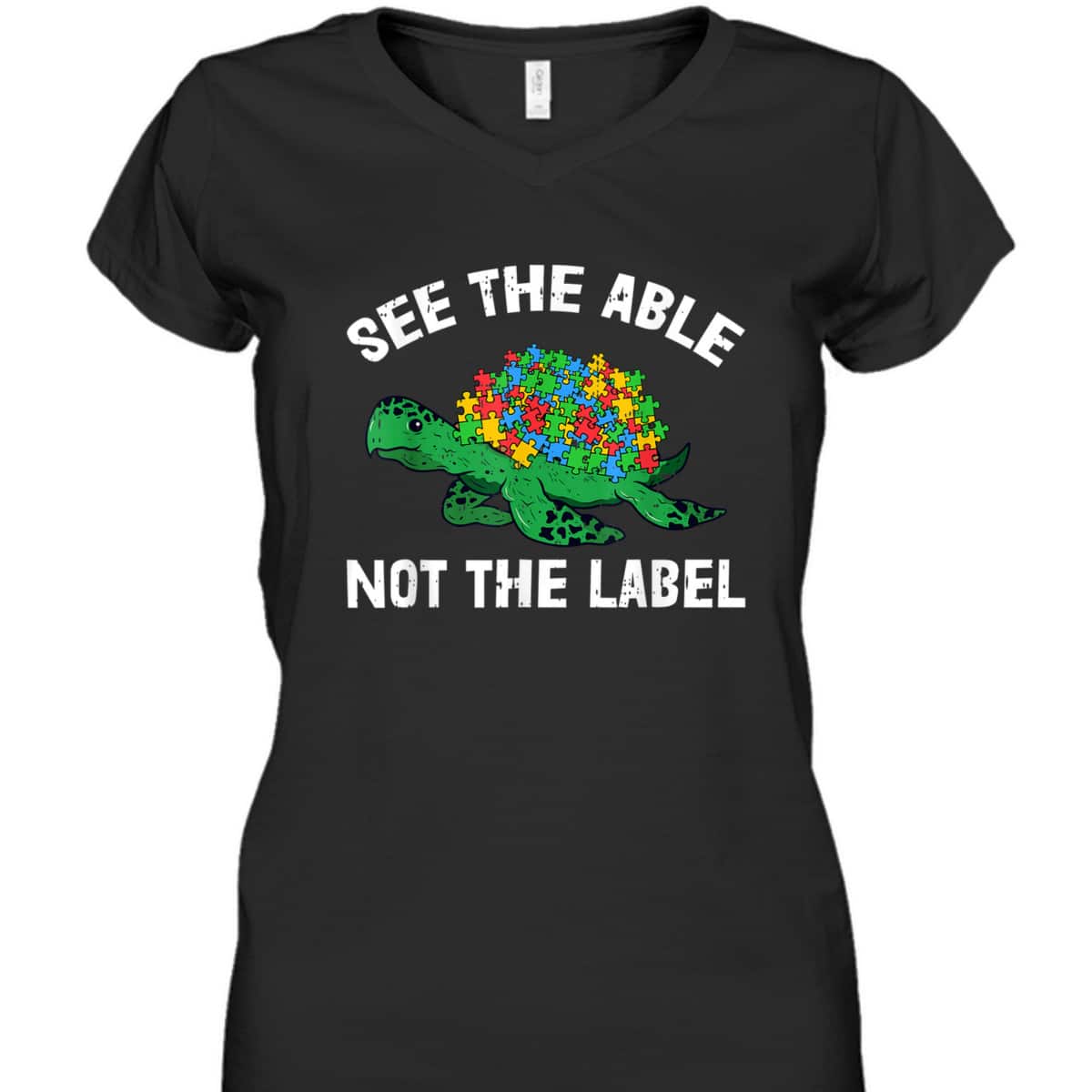 See The Able Not The Label Autism Awareness Kids Sea Turtle T-Shirt See The Able Not The Label Autism Awareness Kids Sea Turtle T-Shirt