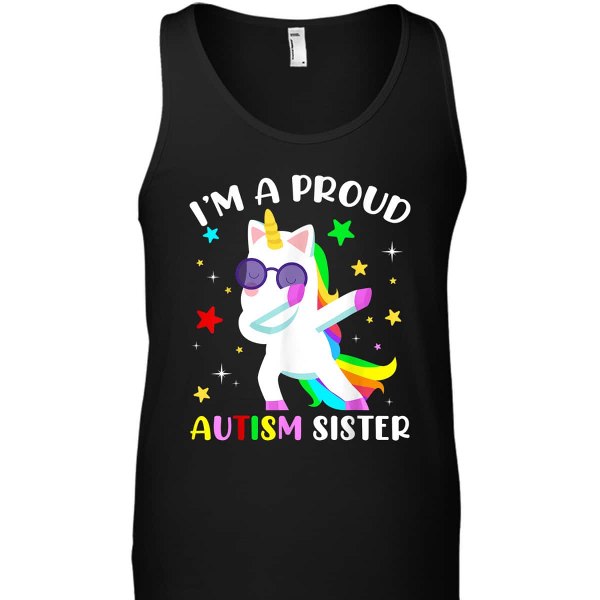 Proud Autism Sister Dab Dance Girls Dabbing Unicorn Autism T-Shirt
