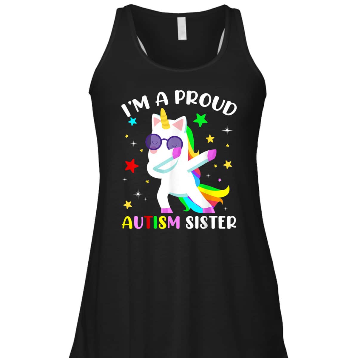 Proud Autism Sister Dab Dance Girls Dabbing Unicorn Autism T-Shirt