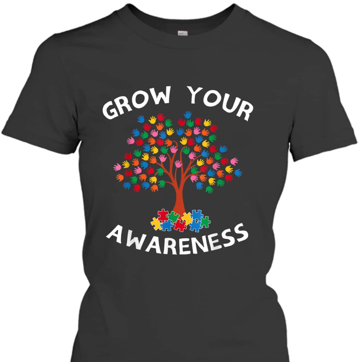 Tree Hands Puzzle Piece Inspirational Autism Awareness Gift T-Shirt Tree Hands Puzzle Piece Inspirational Autism Awareness Gift T-Shirt