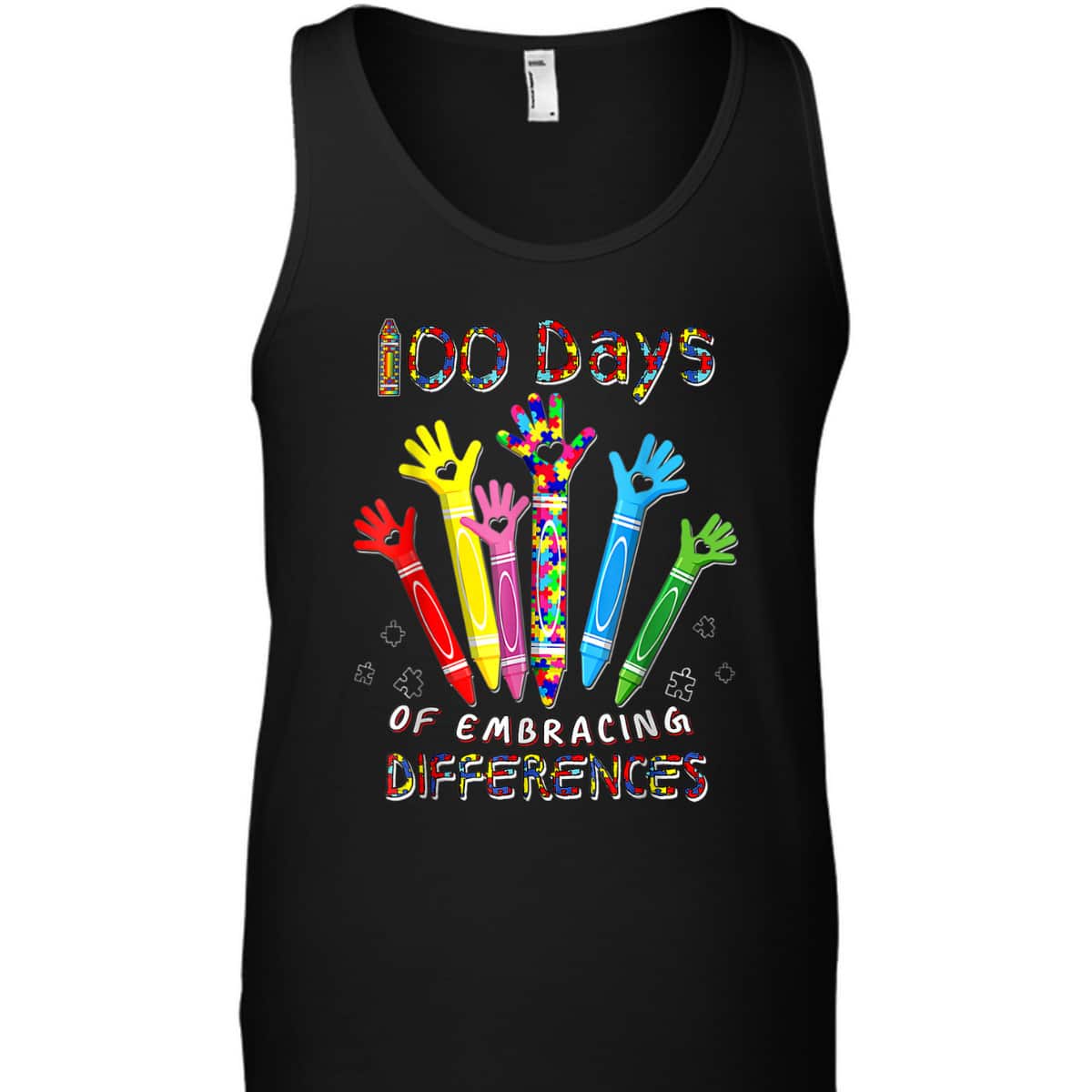 100 Days Of School Embracing Differences Autism Support T-Shirt 100 Days Of School Embracing Differences Autism Support T-Shirt